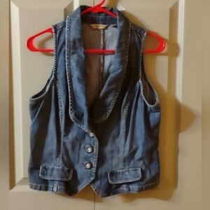 Motto Size Small Denim Distressed Jean Vest